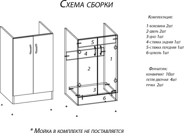 Купить Шкаф под мойку Домино D6060DG в Слуцке
