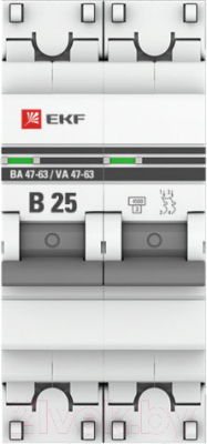 Выключатель автоматический EKF PROxima 2P 25А (В) 4.5kA ВА 47-63 / mcb4763-2-25B-pro