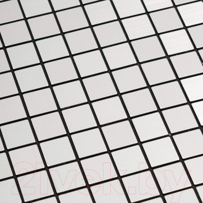 Панель ПВХ Самоклейкин Самоклеющаяся Алюминий Серебряная мозаика MA-S02 (300x300x3мм)