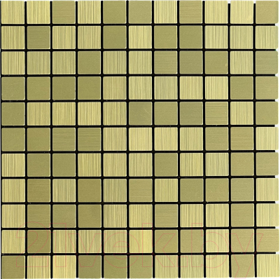 Панель ПВХ Самоклейкин Самоклеющаяся Алюминий Золотая мозаика MA-G02 (300x300x3мм)