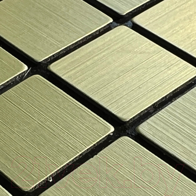 Панель ПВХ Самоклейкин Самоклеющаяся Алюминий Золотая мозаика MA-G02 (300x300x3мм)