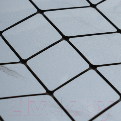 Панель ПВХ Самоклейкин Самоклеющаяся Плитка Белая кольчуга MPK-W02 (300x300x4мм)