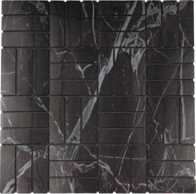 Панель ПВХ Самоклейкин Самоклеющаяся Плитка Черные руны MPR-BL01 (300x300x4мм)