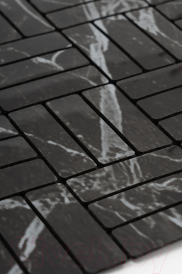 Панель ПВХ Самоклейкин Самоклеющаяся Плитка Черные руны MPR-BL01 (300x300x4мм)