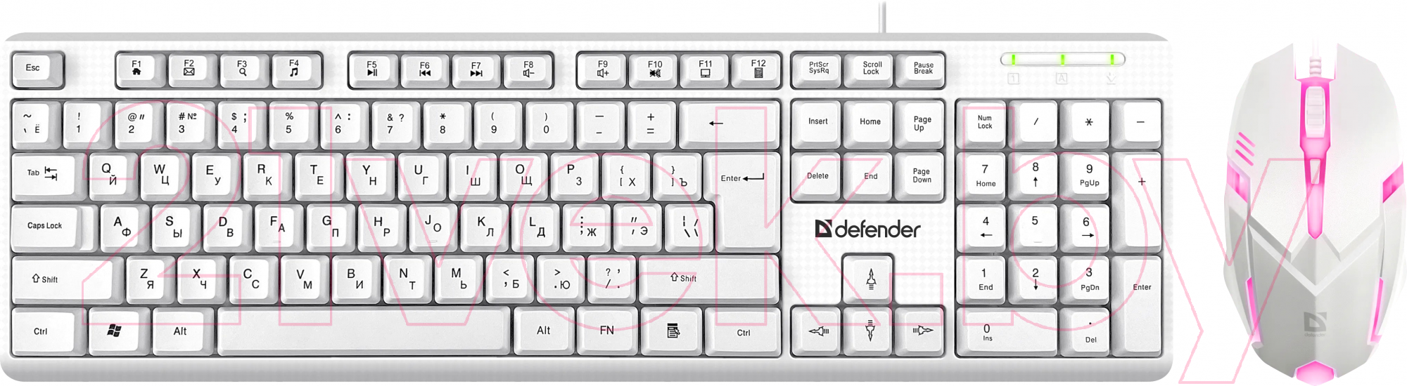Комплект клавиатура и мышь Defender Line Motion C-977 / 45977 (белый)