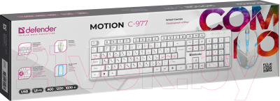 Клавиатура+мышь Defender Line Motion C-977 / 45977 (белый)