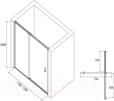 Купить Душевая дверь Alex Baitler AB71C120 в Жодино