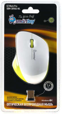 Мышь SmartBuy 309AG / SBM-309AG-WL (белый/лимон)