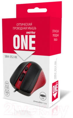 Мышь SmartBuy One 352 / SBM-352-RK (красный/черный)