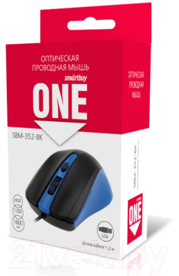 Мышь SmartBuy One 352 / SBM-352-BK (синий/черный)