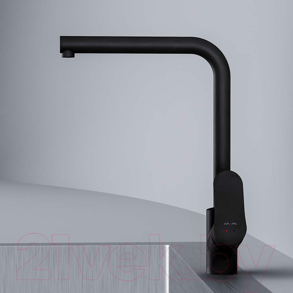 Мойка кухонная со смесителем БелЭворс Styl L + Like F8005022 (черный) — фото 6