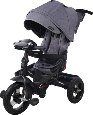 Трехколесный велосипед с ручкой Moby Kids Leader 360 12x10 Air Car / 649361 (графит) - 