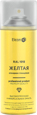 Эмаль Elcon Универсальная алкидная RAL 1018 (520мл, глянцевый желтый)