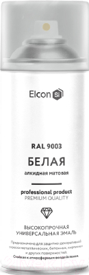 Эмаль Elcon Универсальная алкидная RAL 9003 (520мл, матовый белый)