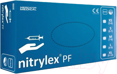 Перчатки одноразовые Mercator Nitrylex PF текстурированные нестерильные неопудренные (М, фиолетовый)