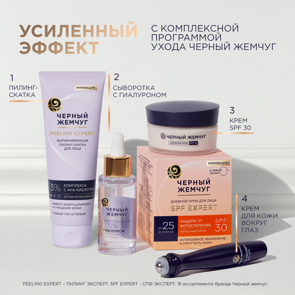 Пилинг для лица Черный жемчуг Выравнивающая Скатка (120мл)