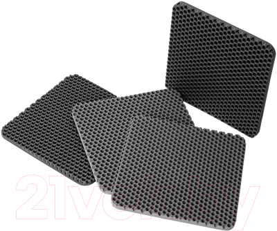Набор ковриков для кашпо Alicosta Классик 2 Эва / 220x220_4/2/3_UNI (соты, черный/серый)