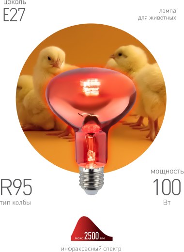 Лампа для растений ЭРА ИКЗК 230-100 R95 E27 / Б0062411