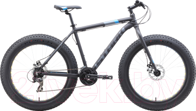 Велосипед STARK Fat 26.2 D 2019 (18, чёрный/голубой/серый)