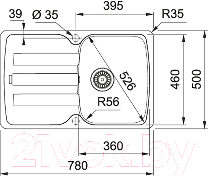 Мойка кухонная Franke Antea AZG 611-78 (114.0537.775)