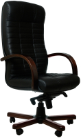 Кресло офисное Деловая обстановка Атлант Экстра кожа (темный орех/черный) - 
