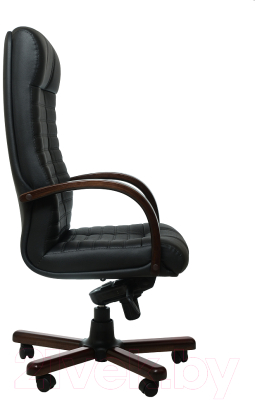 Кресло офисное Деловая обстановка Атлант Экстра кожа (темный орех/черный)