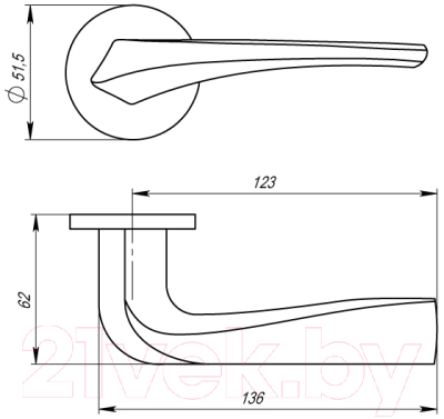 Ручка дверная Armadillo R.URS52.FLAME Flame URS SN-3 (матовый никель)