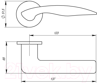 Ручка дверная Armadillo R.URS52.WAVE Wave URS SN-3 (матовый никель)