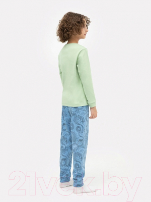 Пижама детская Mark Formelle 563314 (р.116-60, пыльно-зеленый/драконы на голубом)