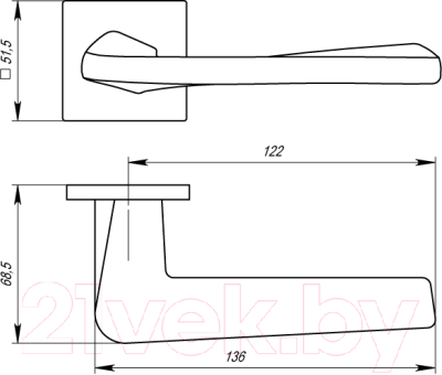 Ручка дверная Armadillo R.URS52.TORSO Torso USS SN-3 (матовый никель)