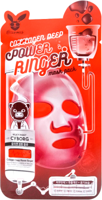Маска для лица тканевая Elizavecca Power Ringer Mask Pack Collagen Deep (23мл)