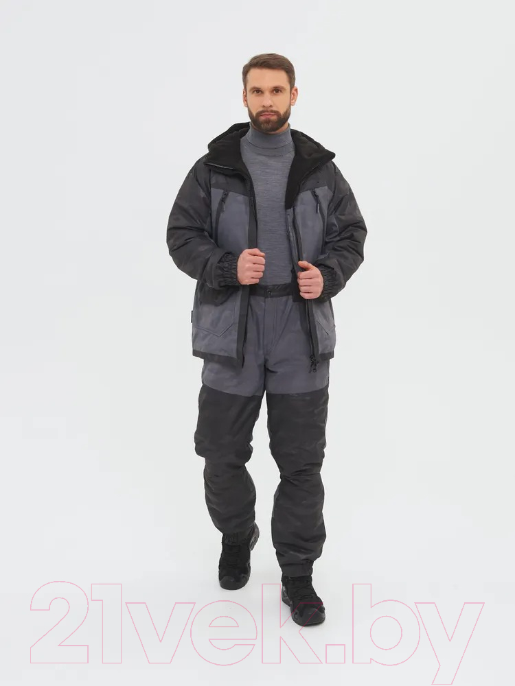 Костюм для охоты и рыбалки Huntsman Горка Люкс -10°C Серый Breathable Camo (р-р 56-58/182-188) — фото 3