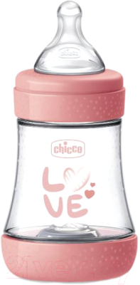 Бутылочка для кормления Chicco Perfect 5 Girl с силиконовой соской / 00020211110040 (150мл, розовый)