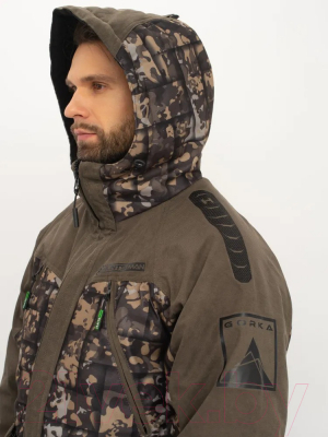 Костюм для охоты и рыбалки Huntsman Горка Люкс -10°C Хаки/002 Исландия/Alova (р-р 52-54/182-188)