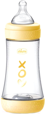 Бутылочка для кормления Chicco Perfect 5 Uni с силиконовой соской / 00020223310040 (240мл, желтый)