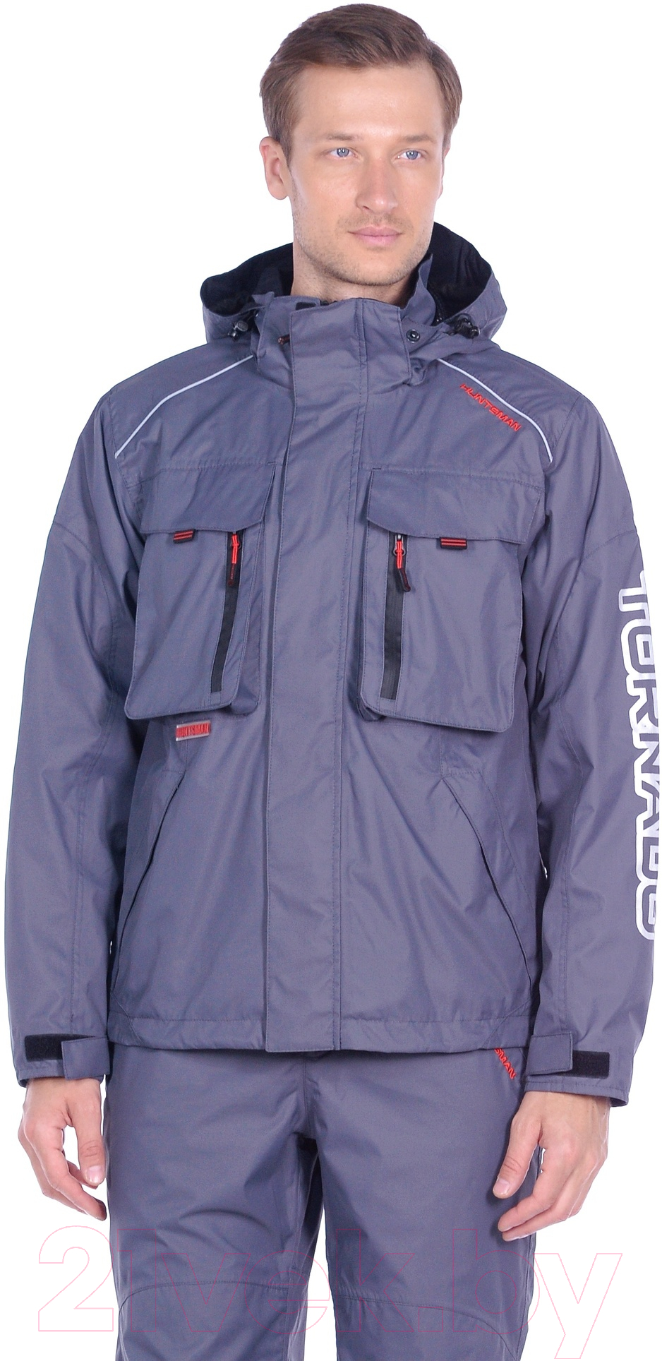 Костюм для охоты и рыбалки Huntsman Торнадо 0°C Breathable Серый (р-р 44-46/182-188) — фото 4