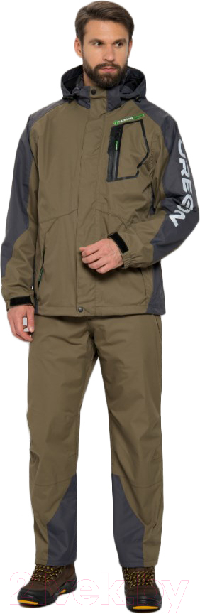 Костюм для охоты и рыбалки Huntsman Орегон 0°C Breathable Хаки/Серый (р-р 52-54/182-188)