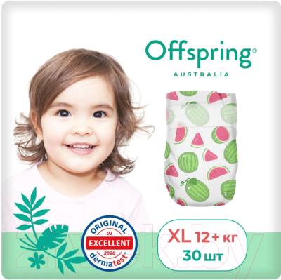 Подгузники детские Offspring XL 12+кг Арбузы / OF01XL30WML (30шт)