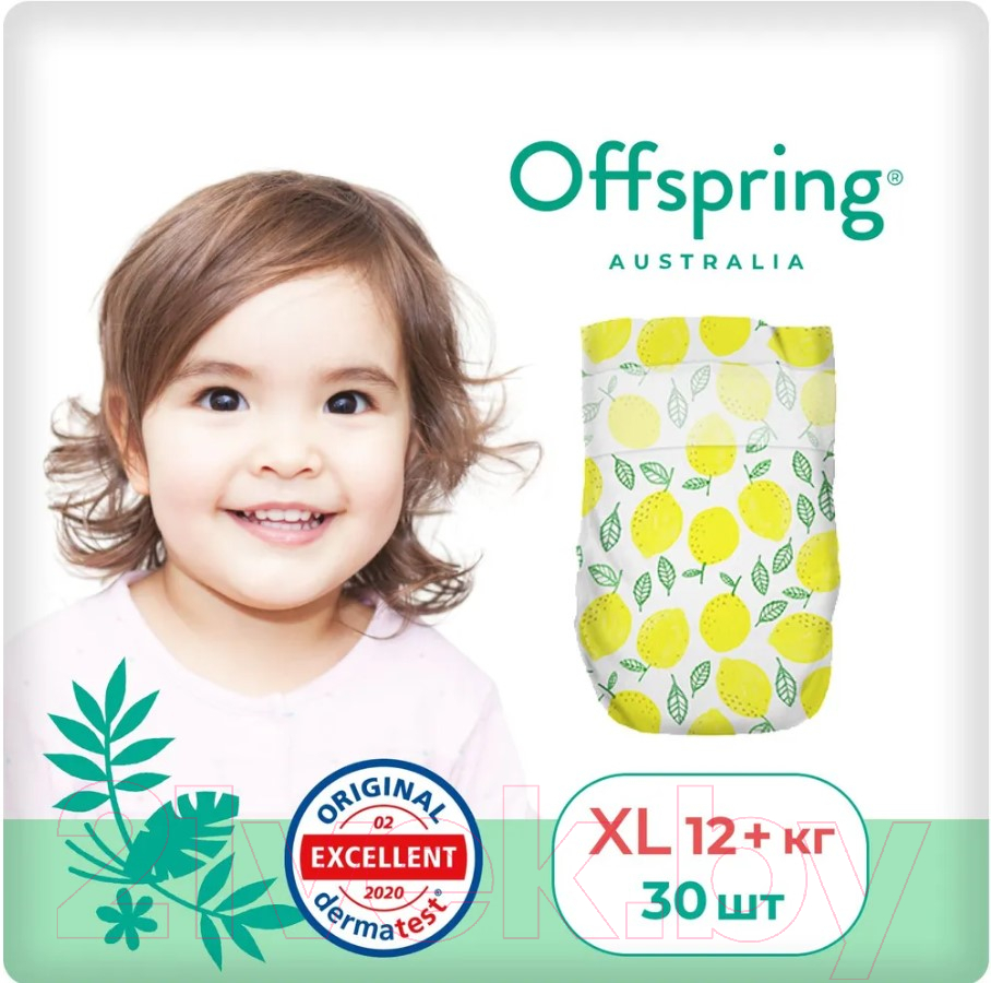 Подгузники детские Offspring XL 12+кг Лимоны / OF01XL30LM