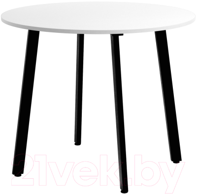 Обеденный стол Millwood Шанхай Л18 D100 (белый/металл черный)