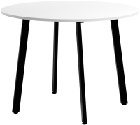 Обеденный стол Millwood Шанхай Л18 D110 (белый/металл черный) - 