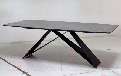Обеденный стол M-City Марсель 220 / 480M05689 (Rex 757738/коричневый/серый мрамор/керамика/черный)