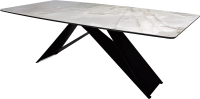 Обеденный стол M-City Марсель 220 / 480M05688 (Rex 769925/бежевый мрамор/керамика/черный) - 