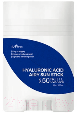 Крем солнцезащитный IsNtree Hyaluronic Acid Airy Sun Stick SPF50+ PA++++