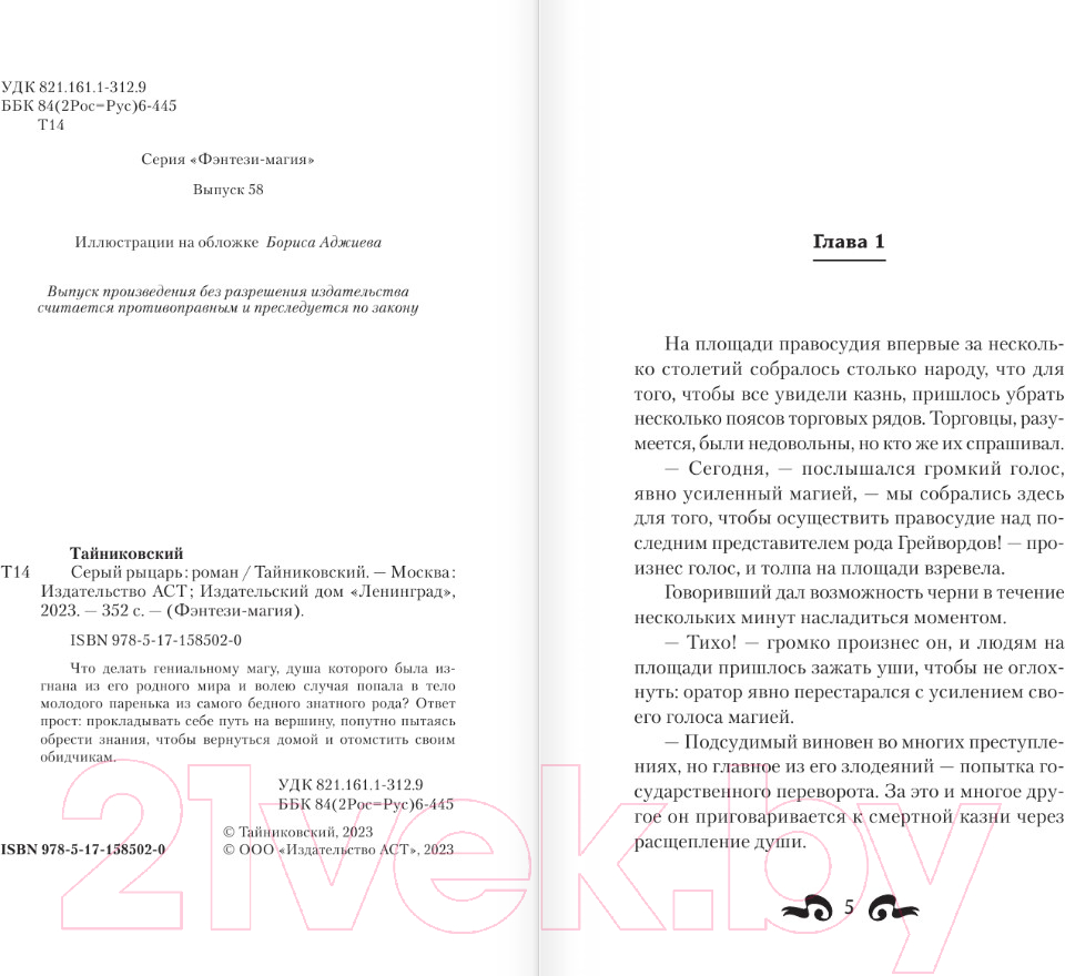 Художественная книга АСТ Серый рыцарь / 9785171585020 (Тайниковский) — фото 3