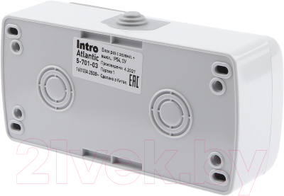 Блок выключатель+розетка INTRO Atlantic 5-701-03 / Б0050947 (серый)