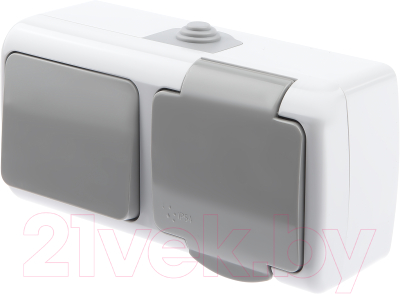 Блок выключатель+розетка INTRO Atlantic 5-701-03 / Б0050947 (серый)