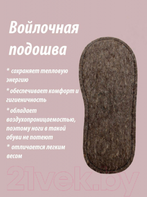 Тапочки домашние Lanatex 176 / 22356 (р-р 39-40, черный)