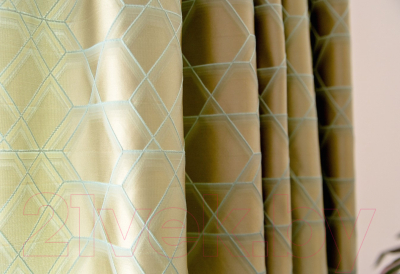 Шторы Decoretto Урбан пустыня УП-K3 (213x250, золотистая ткань с геометрическим рисунком)