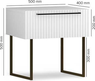 Прикроватная тумба Shtabe Gross 6101 (RAL 9003-белый/ручка черный)